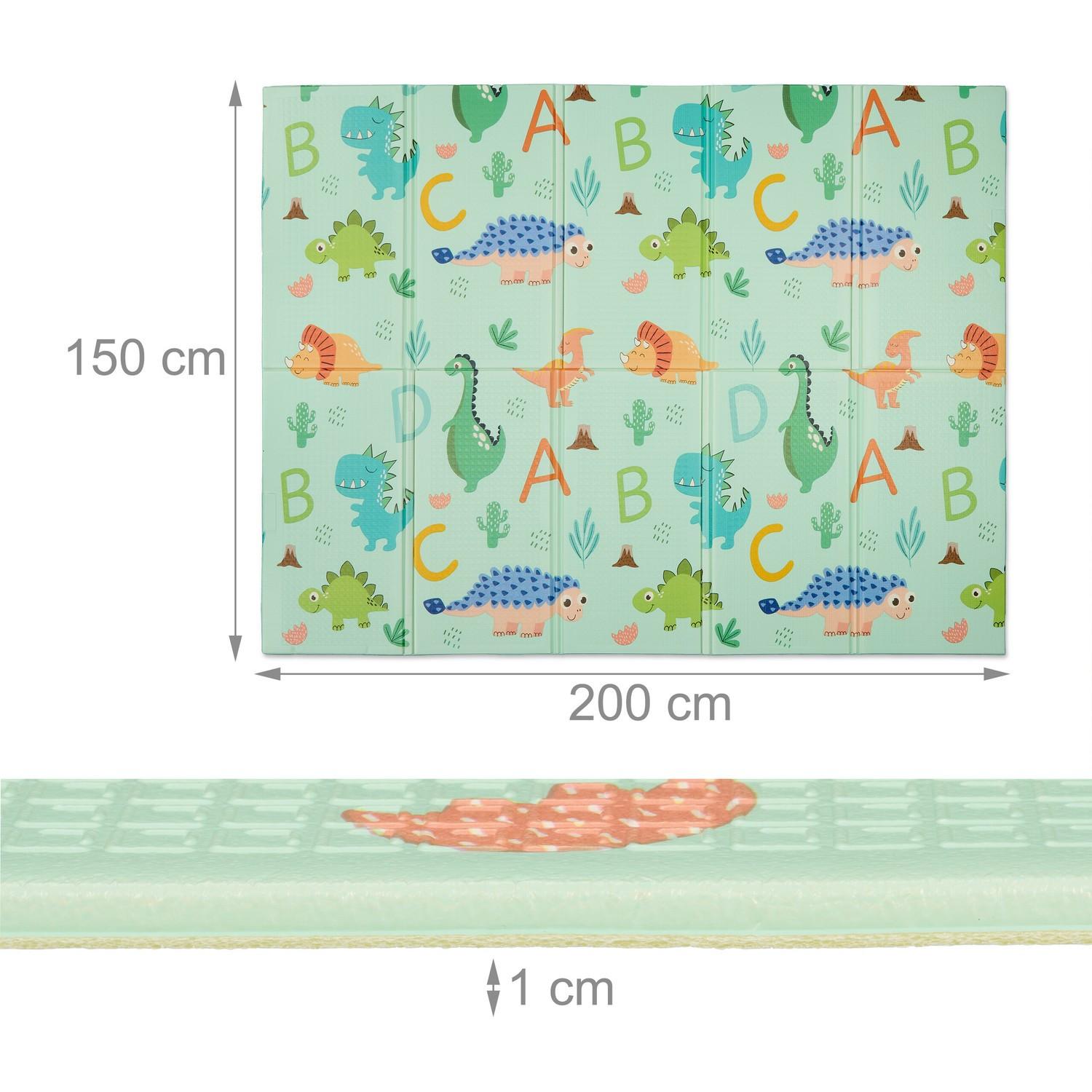 Northix Faltbare Spielmatte mit Dinosaurier und Zug  