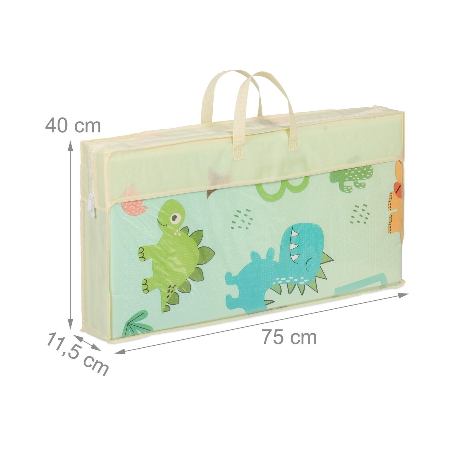 Northix Faltbare Spielmatte mit Dinosaurier und Zug  