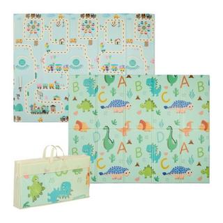 Northix Faltbare Spielmatte mit Dinosaurier und Zug  