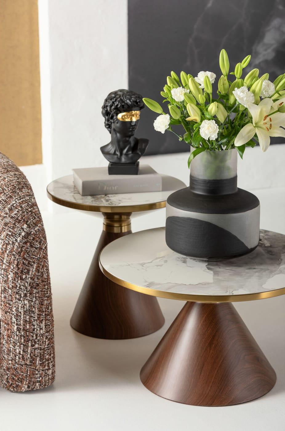 KARE Design Table basse Cono céramique ronde 70  