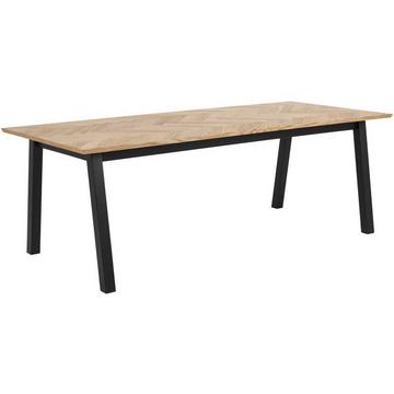 Table à manger Mara en placage de chêne à chevrons 220x95