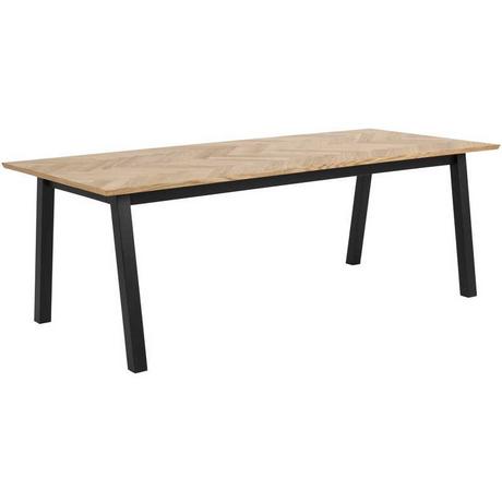 mutoni Table à manger Mara en placage de chêne à chevrons 220x95  