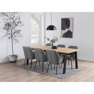 mutoni Tavolo pranzo Mara impiallacciato rovere spina di pesce 220x95  