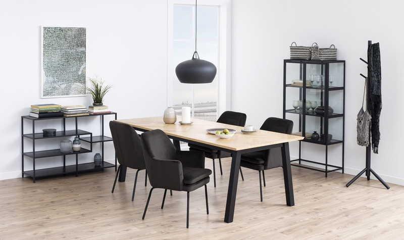 mutoni Tavolo pranzo Mara impiallacciato rovere spina di pesce 220x95  