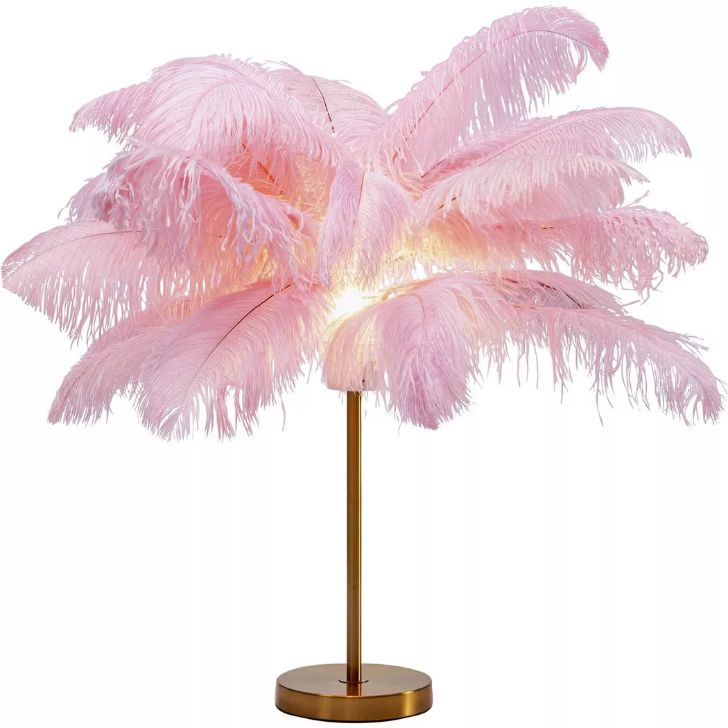 KARE Design – Tischleuchte Feather Palm pink 60, One Size, Gold