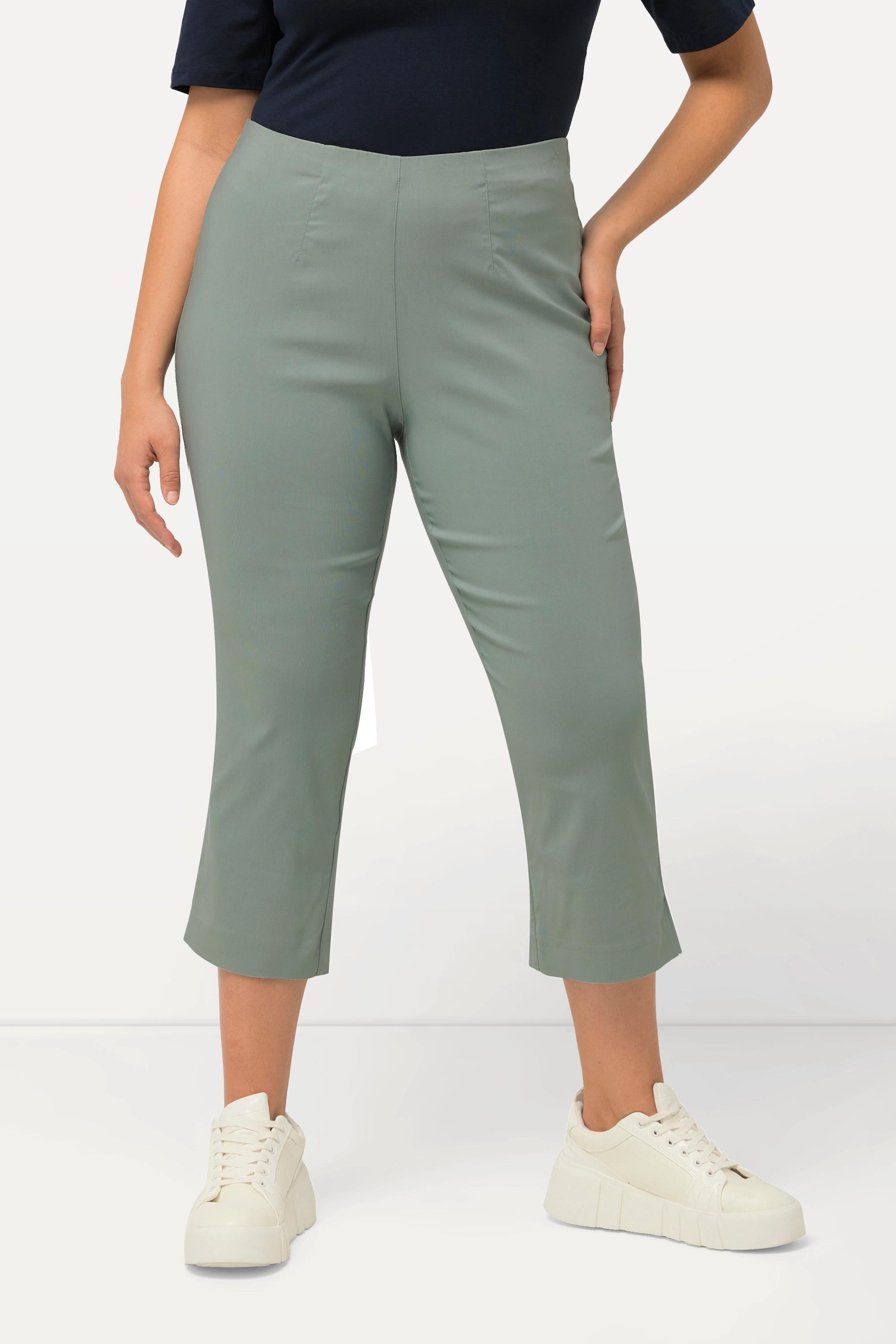 Ulla Popken  Pantalon en bengaline stretch, longueur 3/4 et taille élastique 