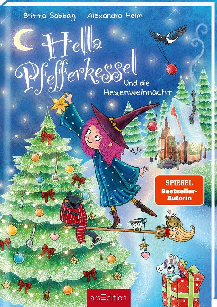 Hella Pfefferkessel und die Hexenweihnacht (Hella Pfefferkessel 2) Sabbag, Britta; Helm, Alexandra (Illustrationen) Couverture rigide 