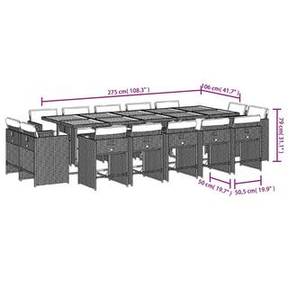 VidaXL Ensemble de salle à manger de jardin rotin synthétique  