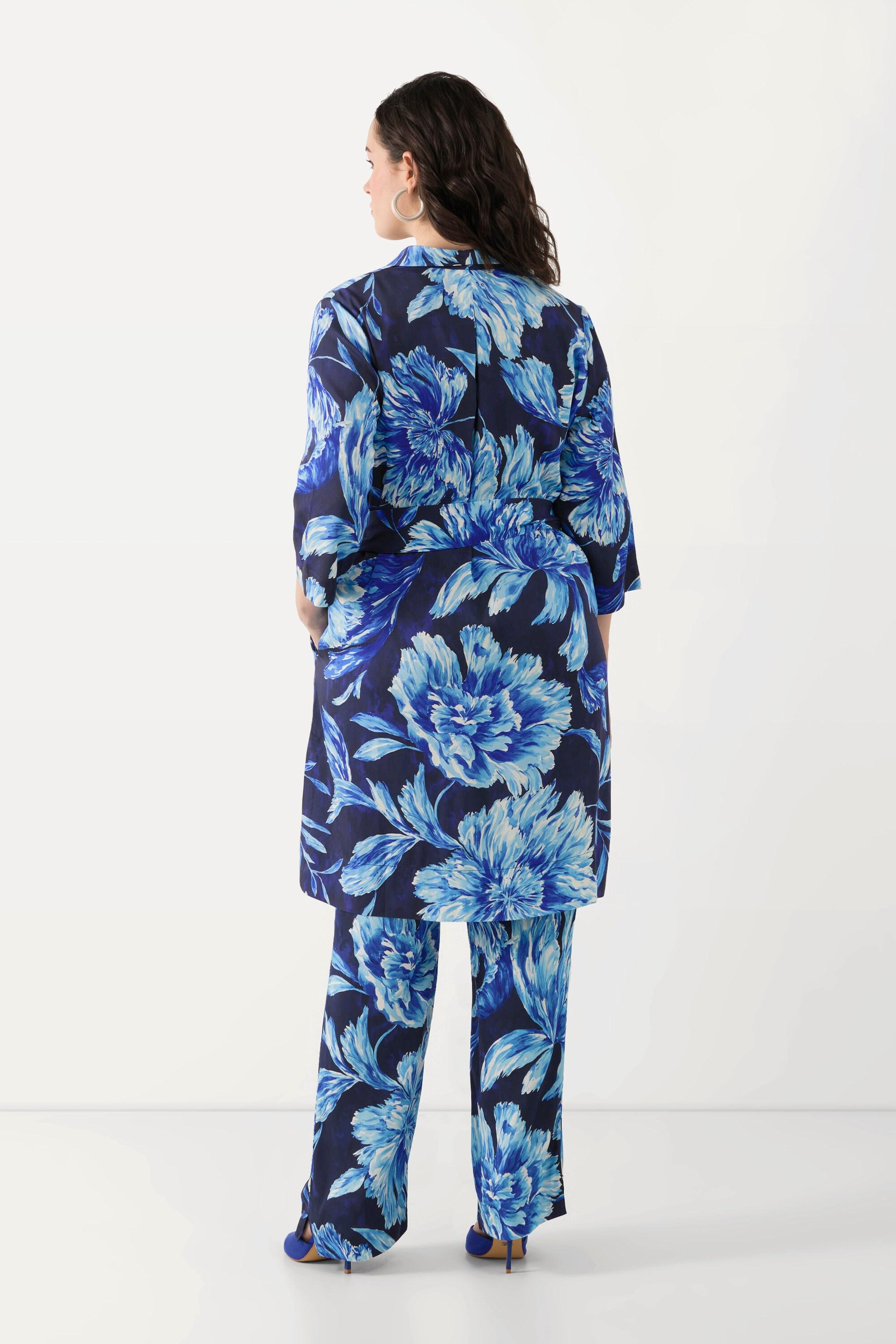 Ulla Popken Jacke längere offene Form Schalkragen 3/4-Arm  