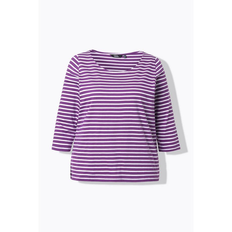 Ulla Popken Maglia a righe Classic Scollo rotondo Maniche 3/4  