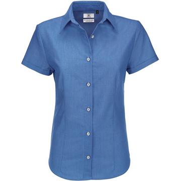 B&C Oxford Bluse, kurzarm