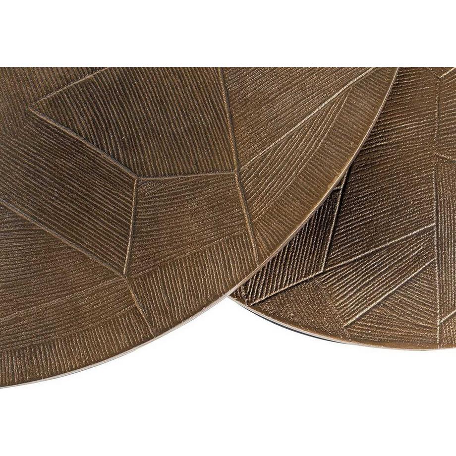 mutoni Tavolino Tulum oro nero 80x80 (set di 2)  