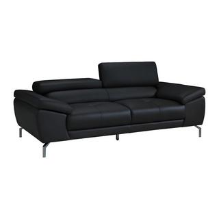 LINEA SOFA Divano 3 posti in pelle di bufalo nero GRETEL  