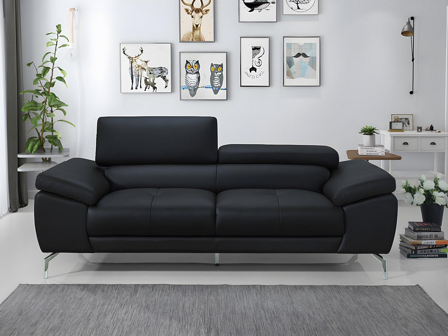 LINEA SOFA Canapé 3 places en cuir de buffle GRETEL  