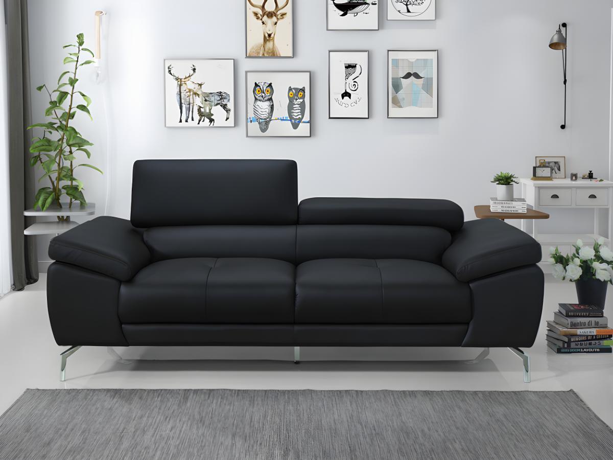 LINEA SOFA Canapé 3 places en cuir de buffle GRETEL  