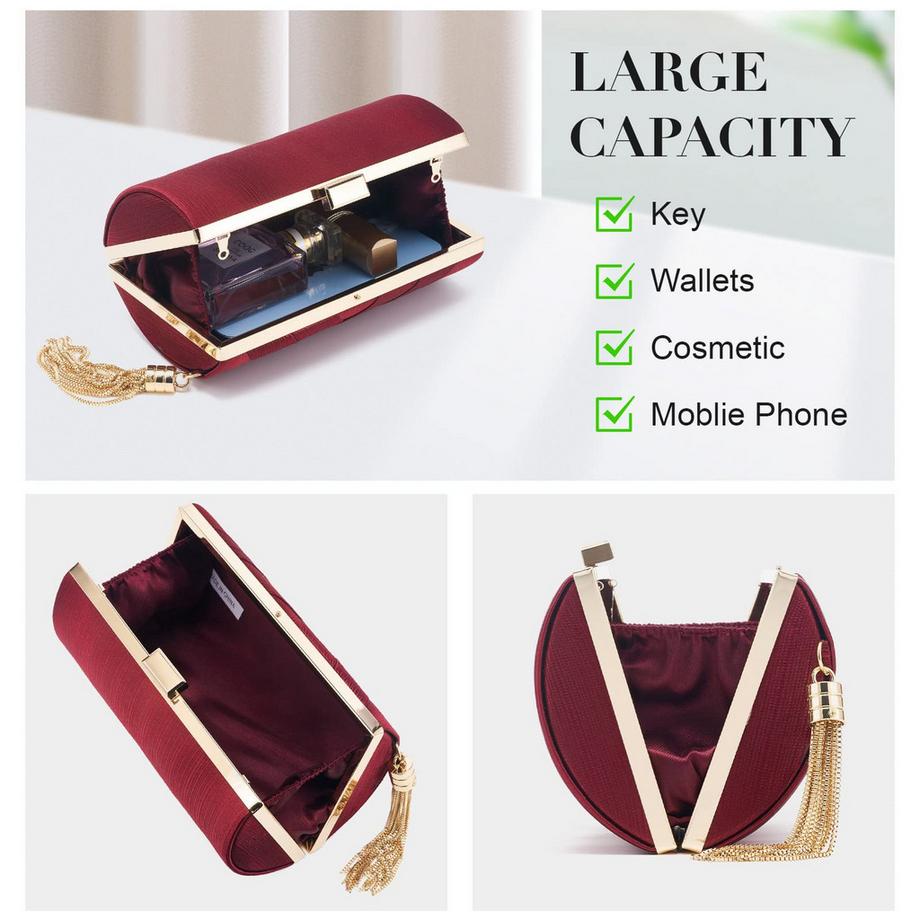 Only-bags.store Pochette Elégante à Chaîne et Pompon  