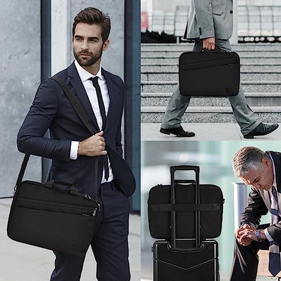 Only-bags.store Erweiterbare wasserdichte Laptoptasche Aktentasche  