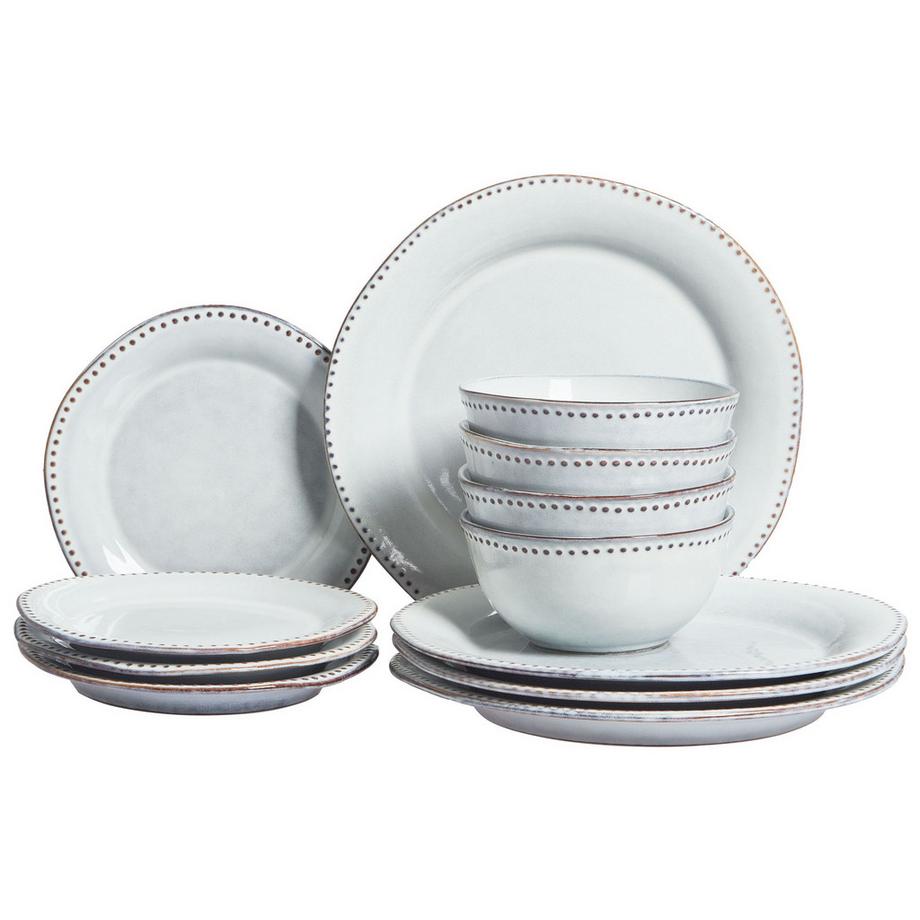 Beliani  Tafelservice 12-teilig aus Steinzeug  CHERVIL 
