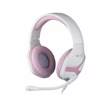Konix Geek Girl Crystal Kopfhörer Kabelgebunden Kopfband Gaming Pink, Weiß