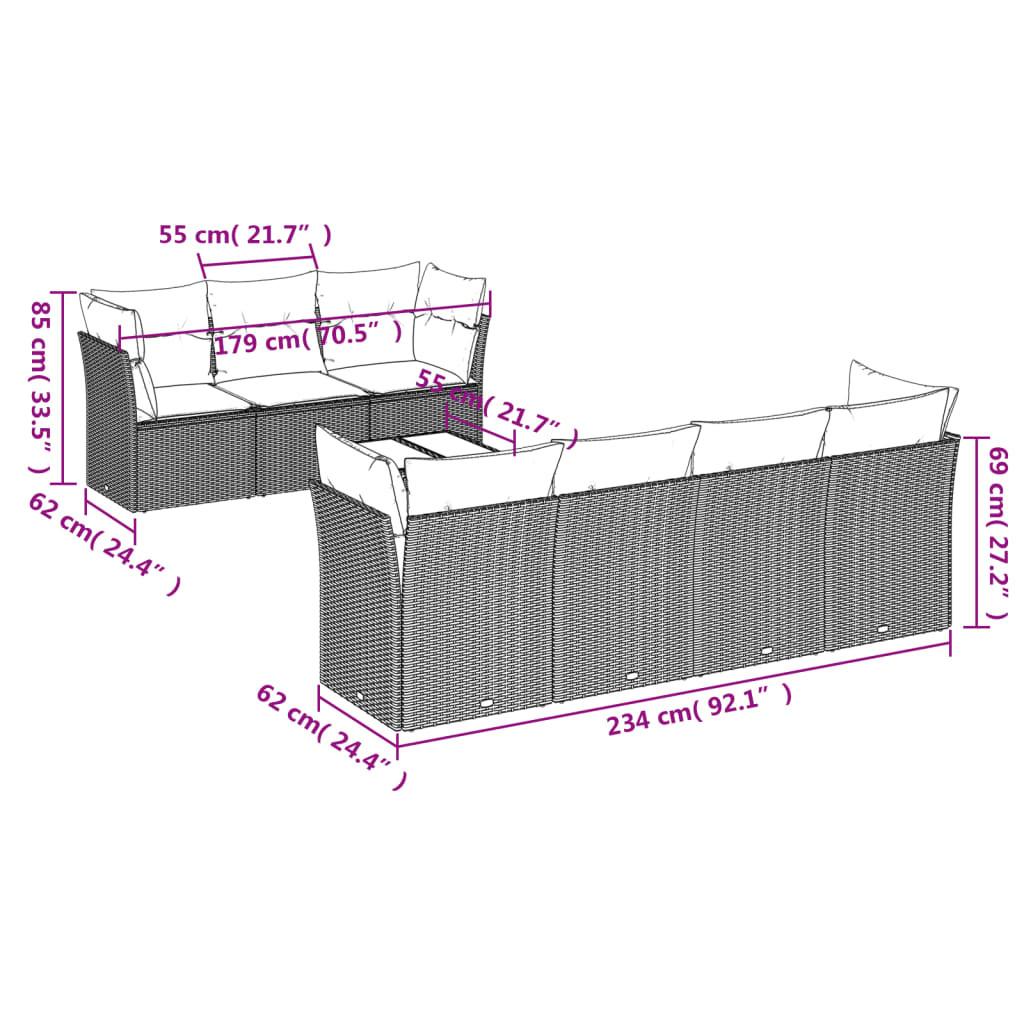 VidaXL Ensemble de canapés de jardin rotin synthétique  