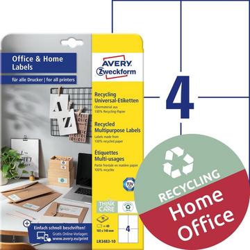 AVERY ZWECKFORM Etiketten 148x105mm LR3483-10 weiss, perm. 10 Blatt/4 Stk.
