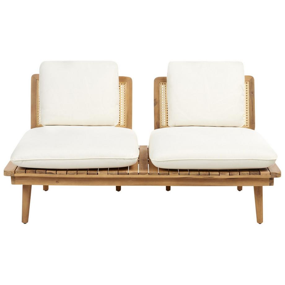 Beliani Ensemble de salon avec table en Bois d'acacia certifié FSC® Boho ACCADIA  