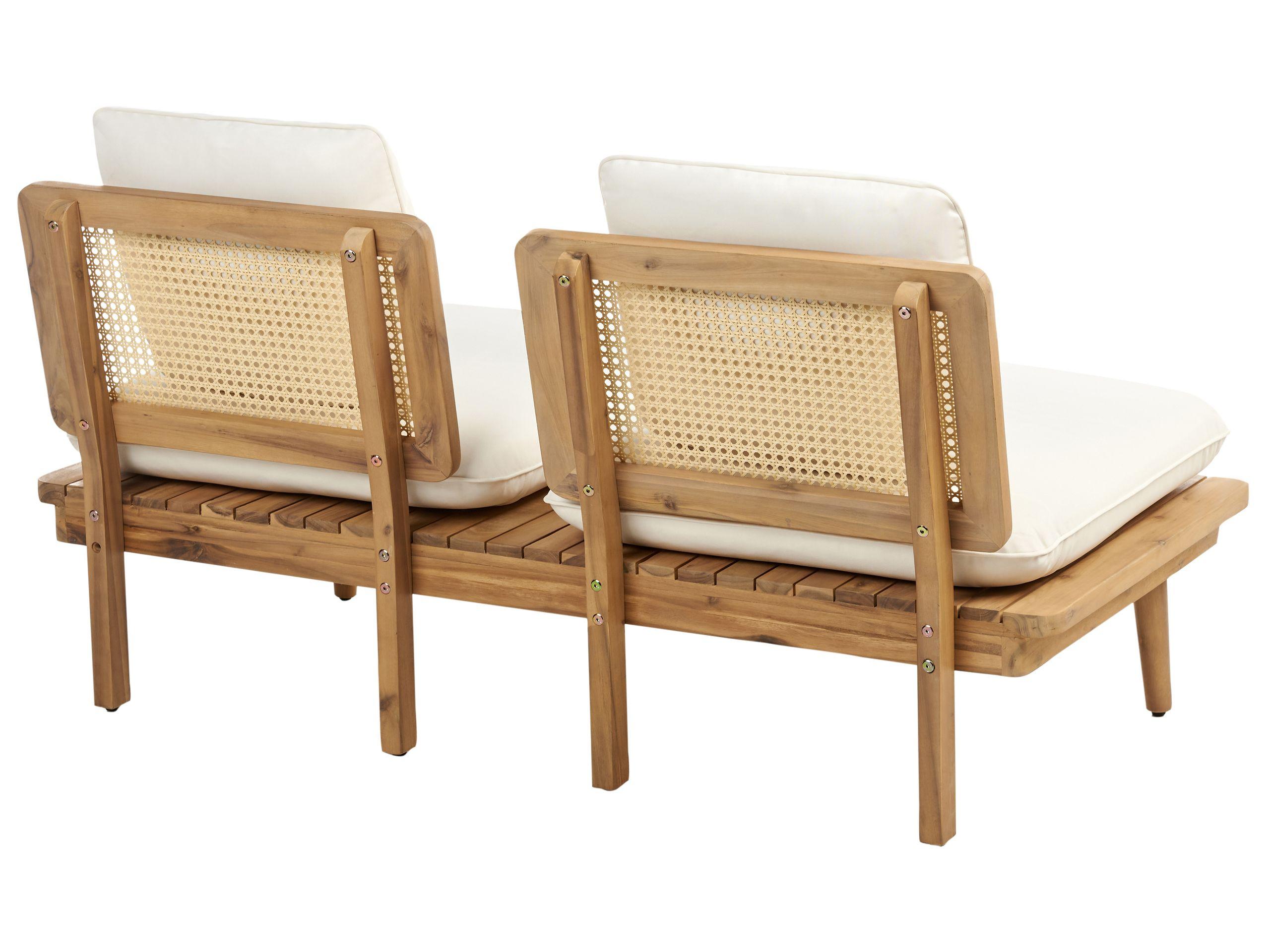 Beliani Ensemble de salon avec table en Bois d'acacia certifié FSC® Boho ACCADIA  