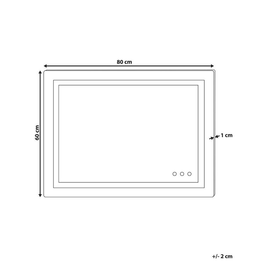 Beliani LED-Badezimmer-Spiegel aus Kunststoff Klassisch PRENOIS  