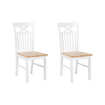Lot de 2 chaises de salle à manger en Bois d'hévéa Cottage HOUSTON