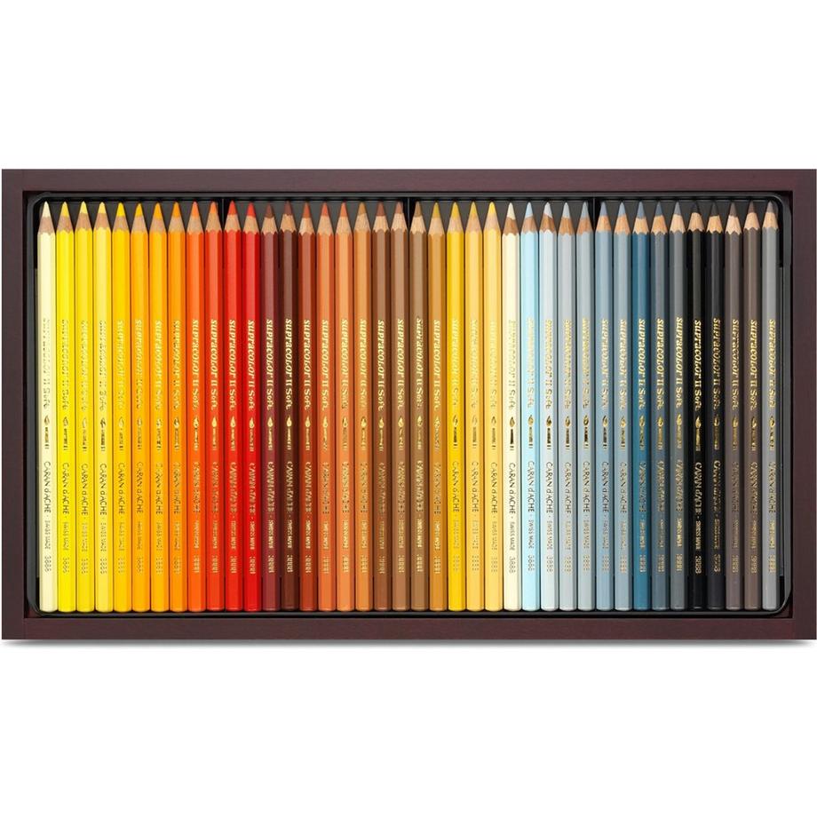 Caran d'Ache Holzkoffer Supracolor Soft Aquarelle 120 Stück  