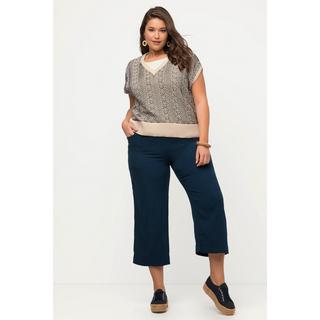 Ulla Popken Pull sans manches texturé col V  