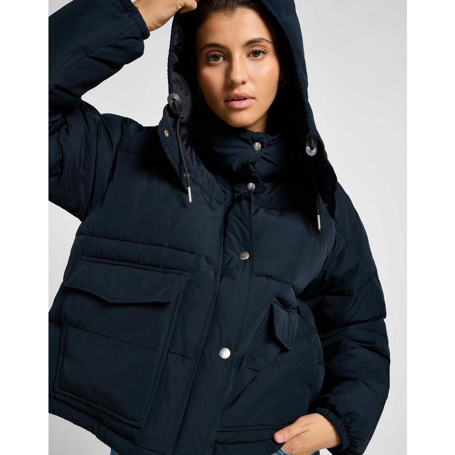 Lee Hooded Short Puffer Jacke  