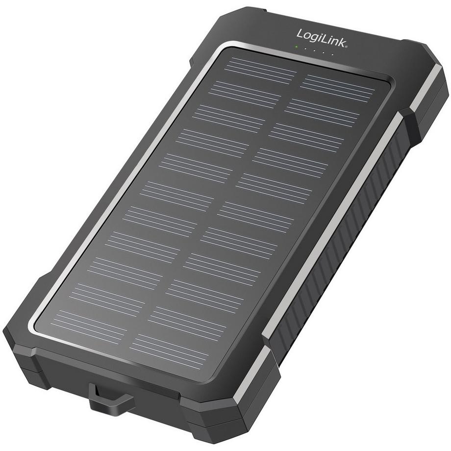LogiLink  Solar Powerbank 10.000 mAh 2xUSB-A + USB-C Ein-/Ausgang 12 W 