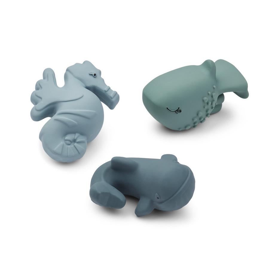 Nori Lot de 3 Jouets Baleine Bleu Mix