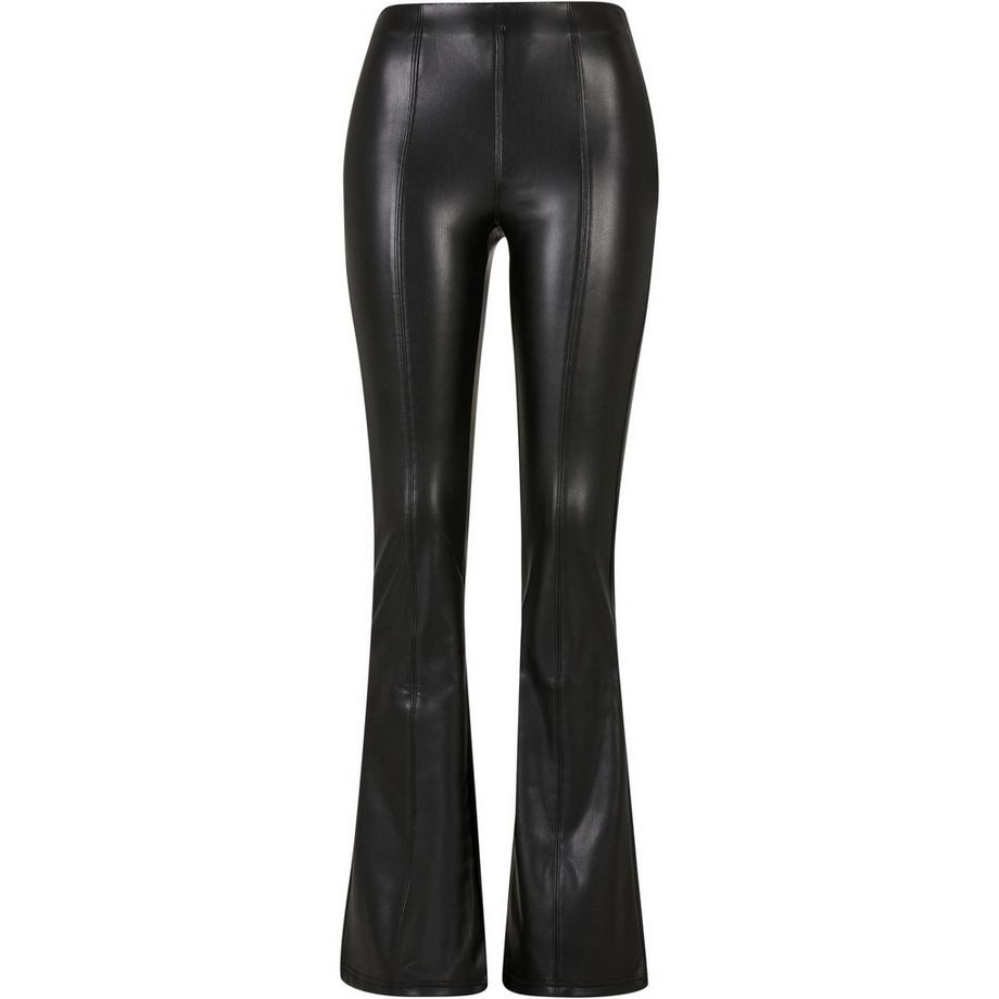 ausgestete hose aus kunsteder, damen urban cassics