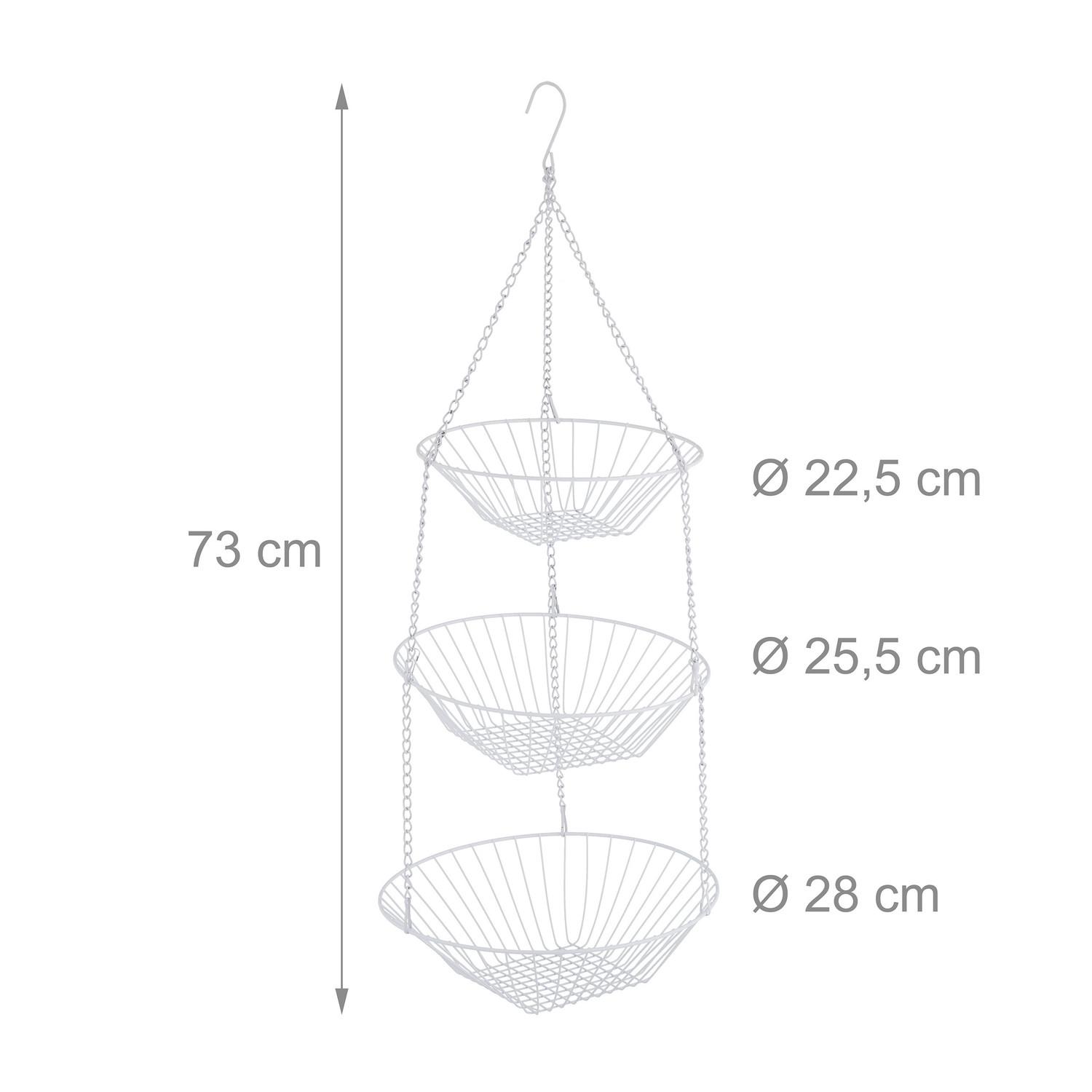 B2X Hängender Obstkorb in Weiß  