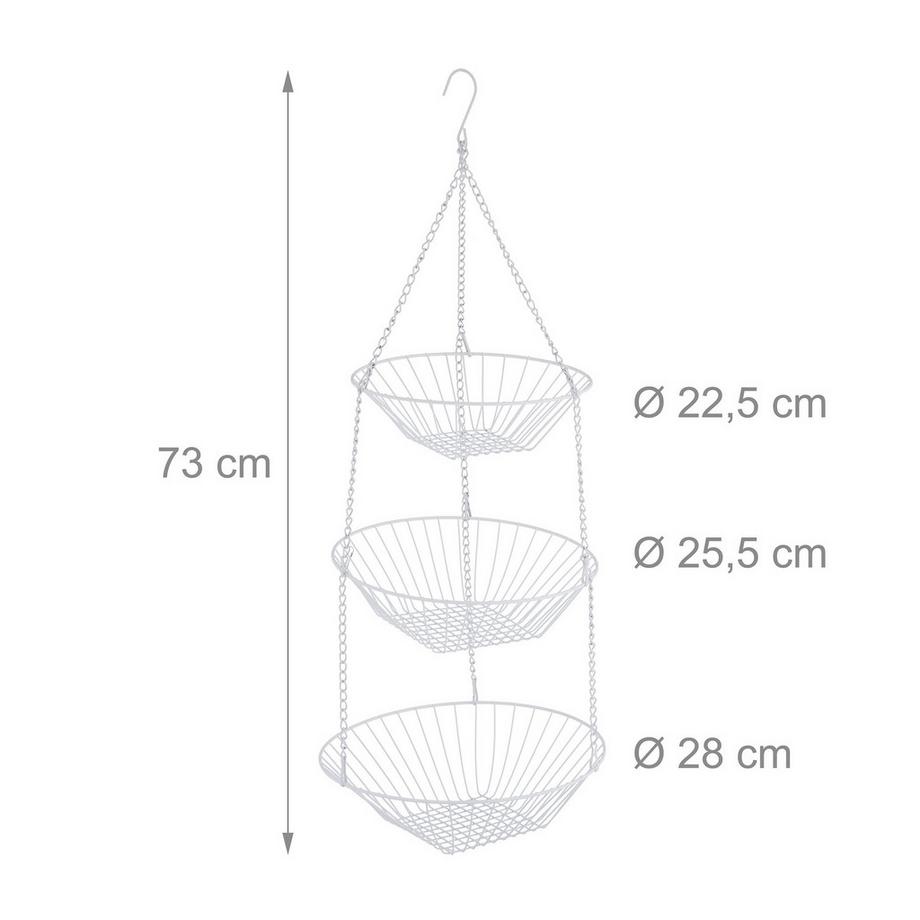 B2X Hängender Obstkorb in Weiß  