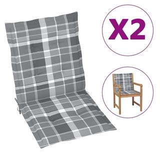 VidaXL Coussins de chaise de jardin 2 pcs Carreaux 100x50x3 cm  