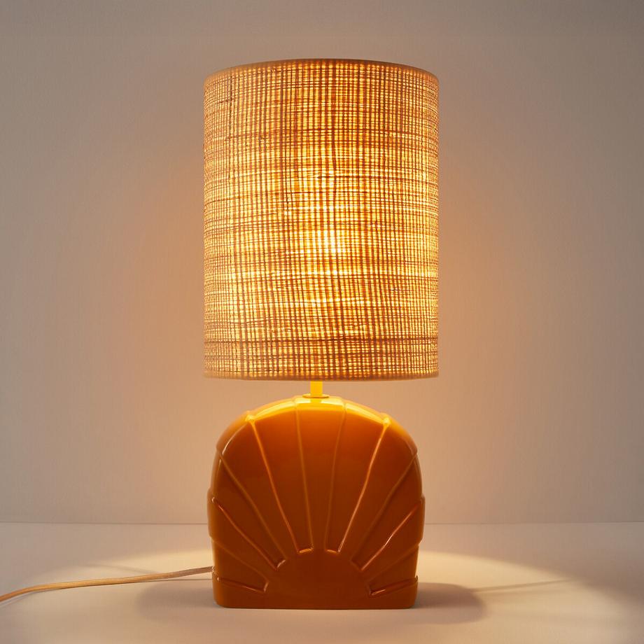 La Redoute Intérieurs Lampe à poser en céramique et raphia  