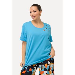 Ulla Popken  T-shirt con dettagli decorativi, scollo a girocollo e mezze maniche 