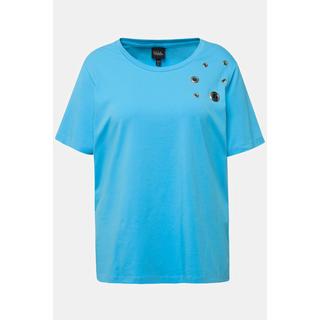 Ulla Popken  T-shirt con dettagli decorativi, scollo a girocollo e mezze maniche 