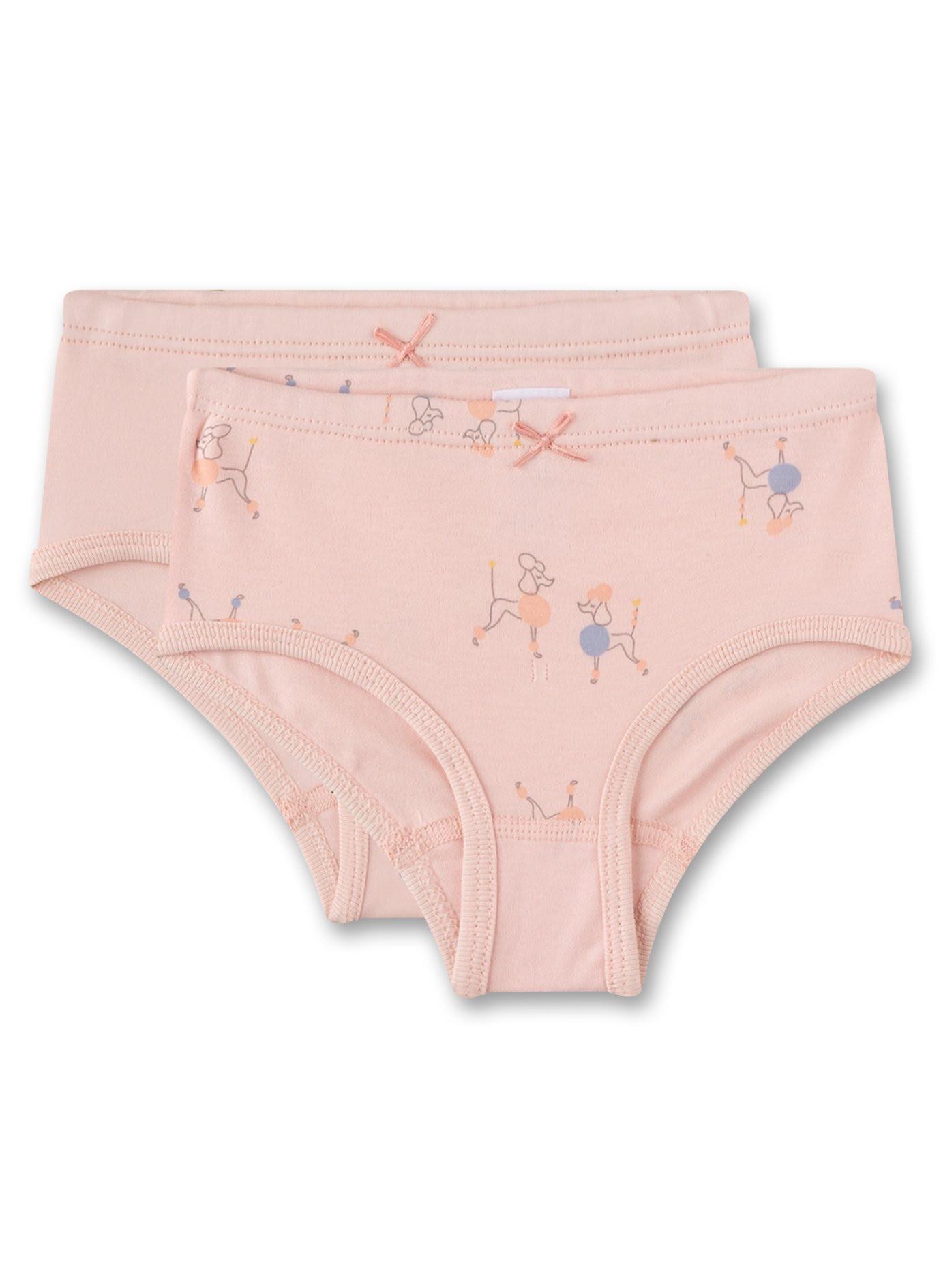 Sanetta  Mädchen-Hüftslip (Doppelpack) Rosa mit Pudeln 