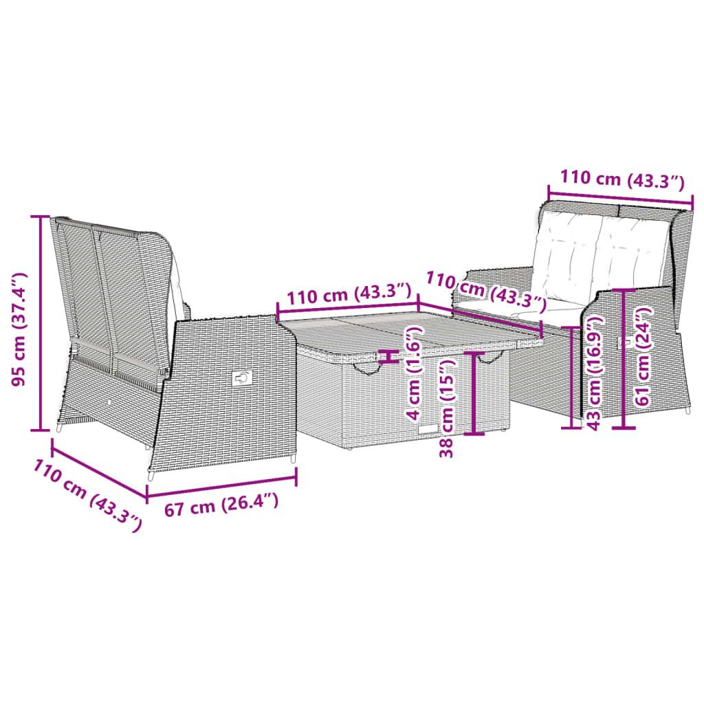 VidaXL Garten-lounge-set poly-rattan  