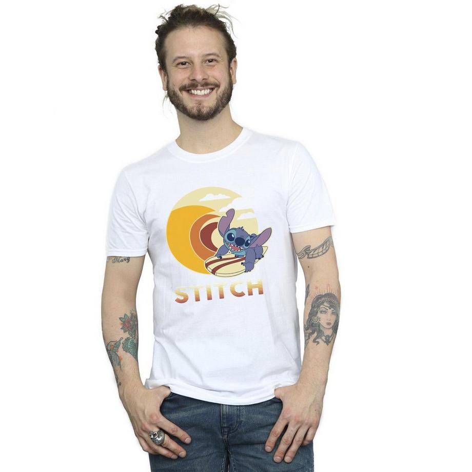 Disney Stitch Surfing T-Shirt Imprimé Graphique  