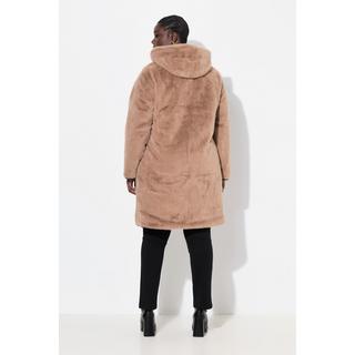 Ulla Popken  Manteau matelassé, doublure en fourrure synthétique, col montant et capuche 