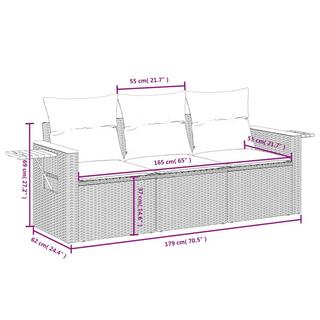 VidaXL Ensemble de canapés de jardin rotin synthétique  