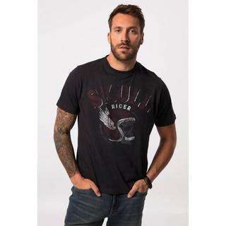 JP1880  T-shirt con mezze maniche, stampa sul petto e scollo a girocollo, fino alla tg. 8XL 