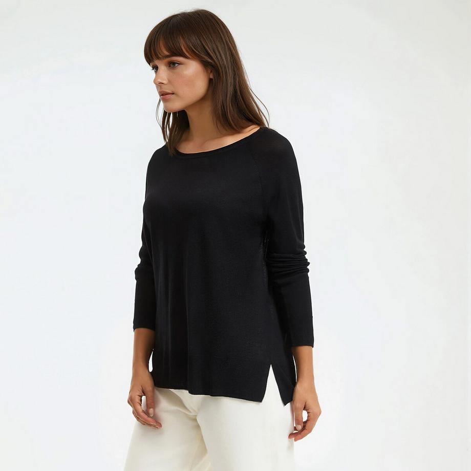 La Redoute Collections Feinstrick Pullover mit Rundhalsausschnitt  