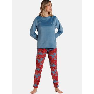 Admas  Pyjama Hose Top Langarm Velours Calentito Luxury 