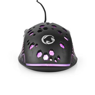 Nedis  Souris de jeu | Filaire | 800 / 1200 / 2400 / 3200 / 4800 / 7200 dpi | DPI réglable | Nombre de boutons : 7 | Boutons programmables | Droitier | 1,50 m | RGB 